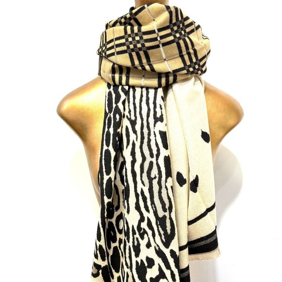 🆕️ LuxuryFeel Triple Pattern Stylish Fall Scarf - Picture 1 of 2